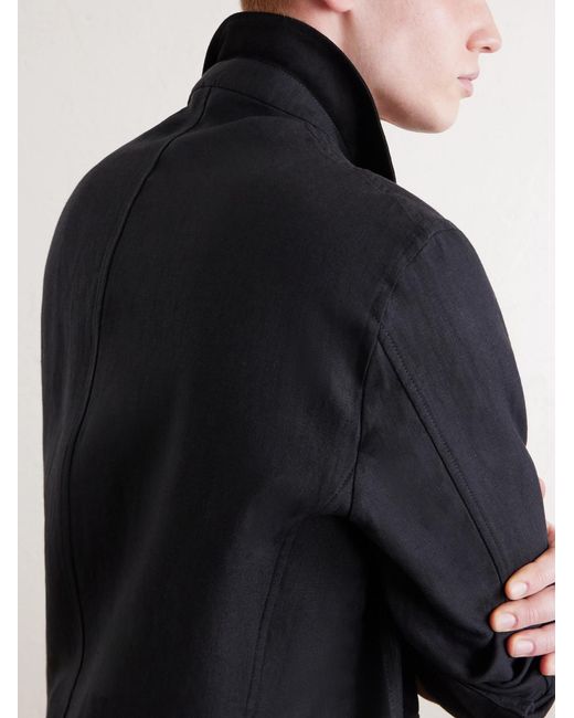 J. Mueser Black Safari Linen Jacket for men