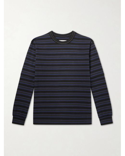 Sacai Blue Striped Cotton-jersey T-shirt for men