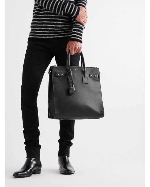 Saint Laurent Black Sac De Jour Large Full-grain Leather Tote Bag for men
