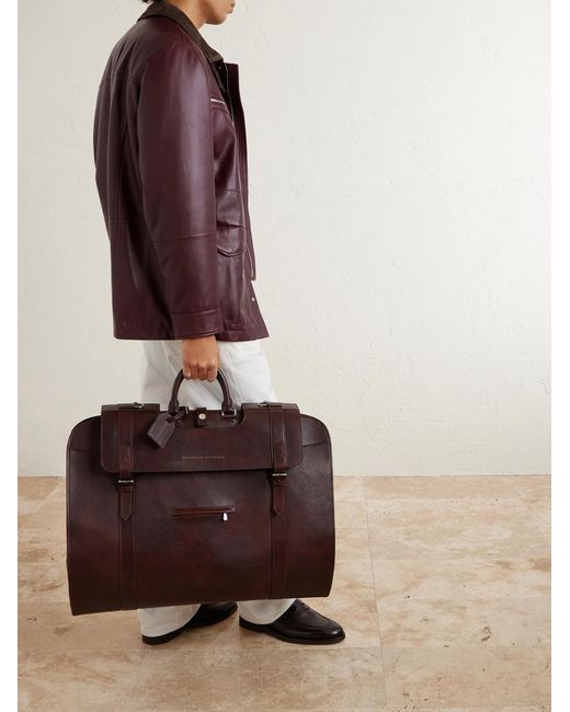 Brunello Cucinelli Brown Leather Suit Carrier for men