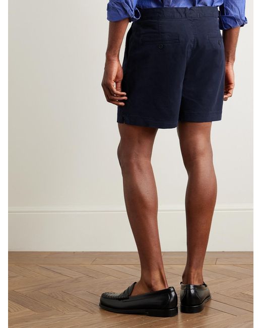 Orlebar Brown Blue Bulldog Slim-Fit Straight-Leg Stretch-Cotton Twill Shorts for men