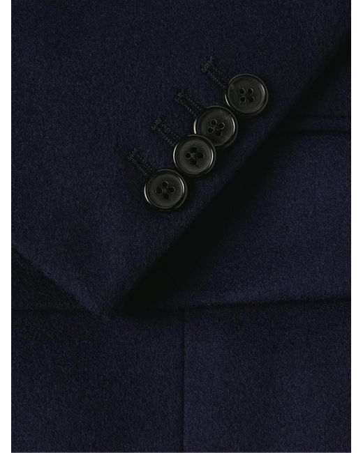 Paul Smith Blue Double-breasted Wool And Cashmere-blend Coat for men