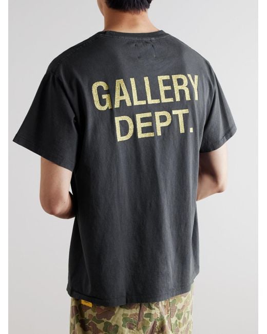 GALLERY DEPT. Black Paparazzi Crystal-embellished Glittered Printed Cotton-jersey T-shirt for men