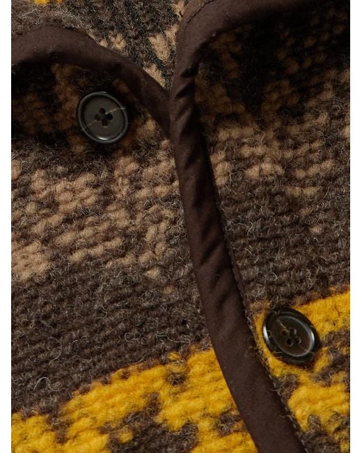 Universal Works Brown Fair Isle Wool-blend Jacket for men