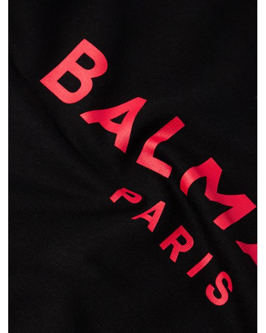 Balmain Black Logo-print Cotton-jersey Sweatshirt for men