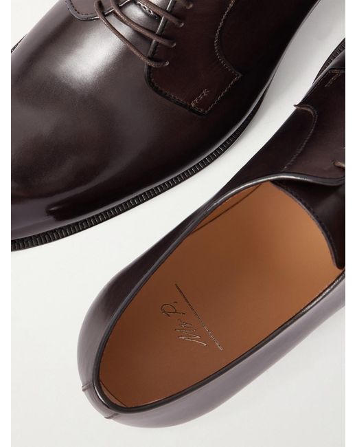 Mr P. Brown Leather Derby Shoes for men