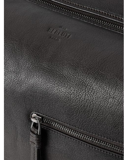 Berluti Black Un Jour Textured-Leather Messenger Bag for men