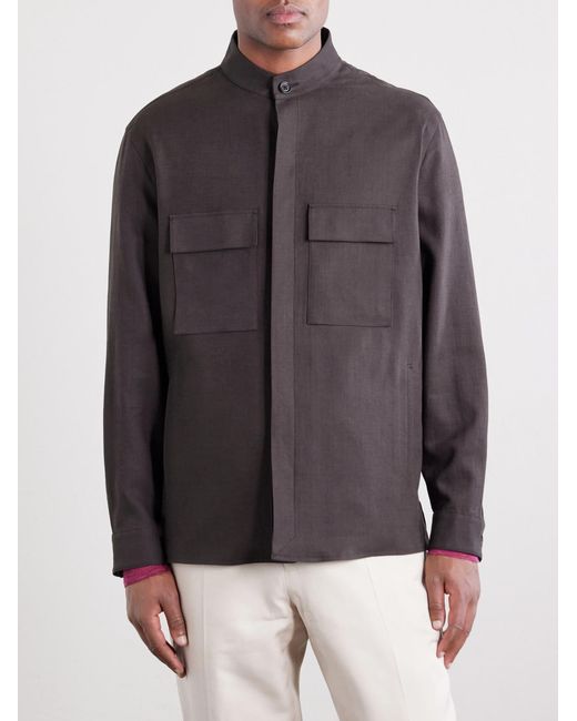 Zegna Brown Linen Jacket for men