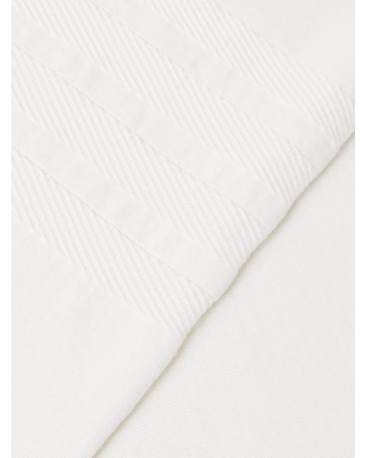 Thom Browne White Jacquard-Trimmed Virgin Wool-Blend Sweater for men