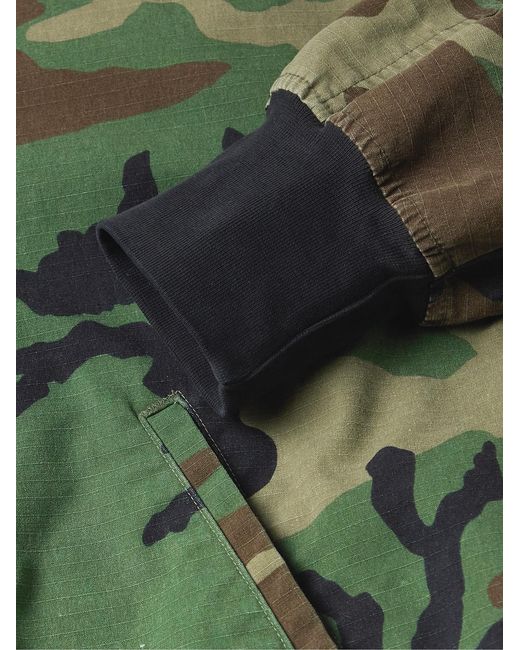 Les Tien Green Appliquéd Camouflage-print Cotton-ripstop Jacket for men