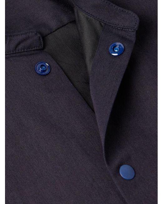 Blue Blue Japan Blue Mesh-trimmed Cotton-blend Shirt for men