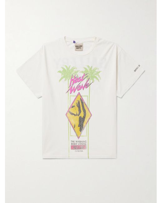 GALLERY DEPT. White Doc Johnson Heat Wave Glittered Printed Cotton-jersey T-shirt for men