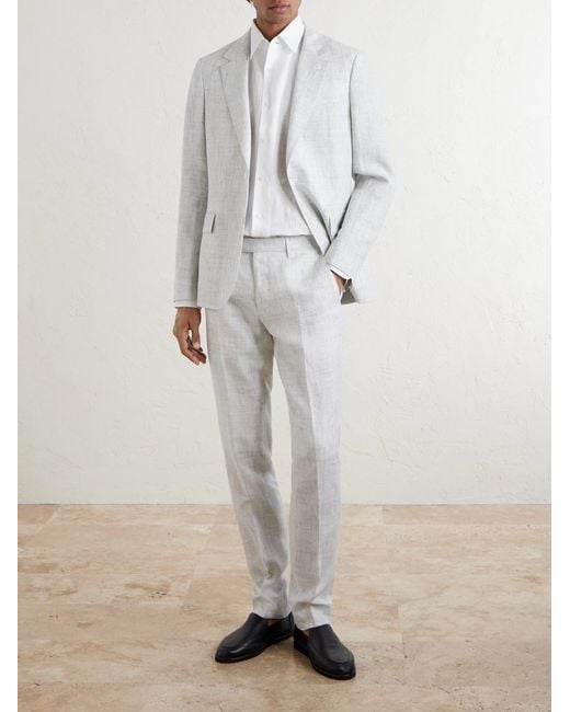 Mr P. Gray Delave Linen Check Suit Jacket for men