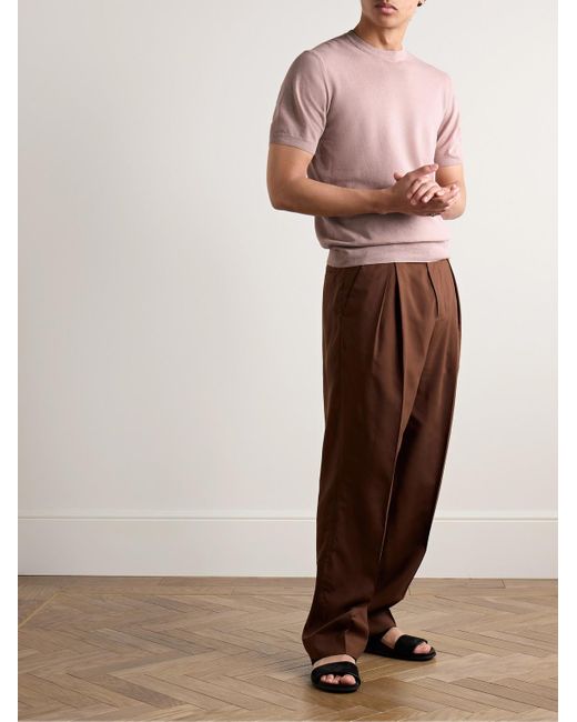 Altea Pink Linen And Cotton-blend T-shirt for men