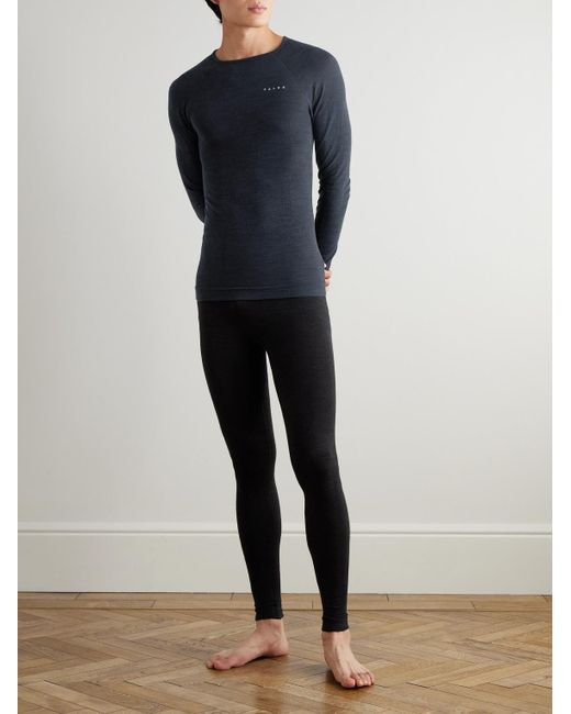 Falke Black Printed Virgin Wool-Blend Ski Tights for men