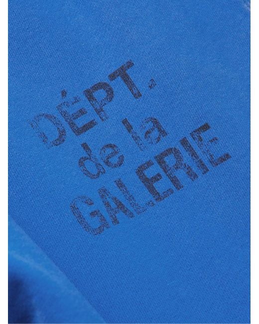 GALLERY DEPT. Blue Flared Denim-Panelled Logo-Print Cotton-Jersey Sweatpants for men