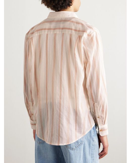 Camicia in cotone a righe Fulvio di A Kind Of Guise in Pink da Uomo