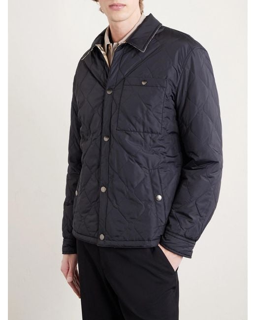 Burberry Black Reversible Padded Quilted Shell Jacket for men