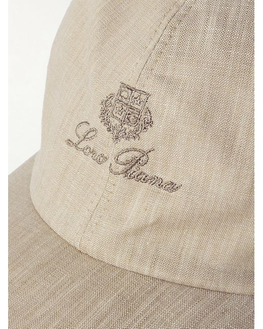 Loro Piana Natural Logo-embroidered Linen Baseball Cap for men