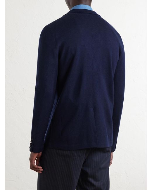 N.Peal Cashmere Blue Cashmere And Silk-Blend Cardigan for men