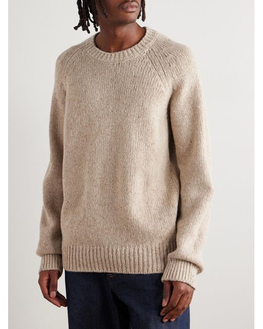 A.P.C. Natural Harris Flecked Merino Wool Sweater for men