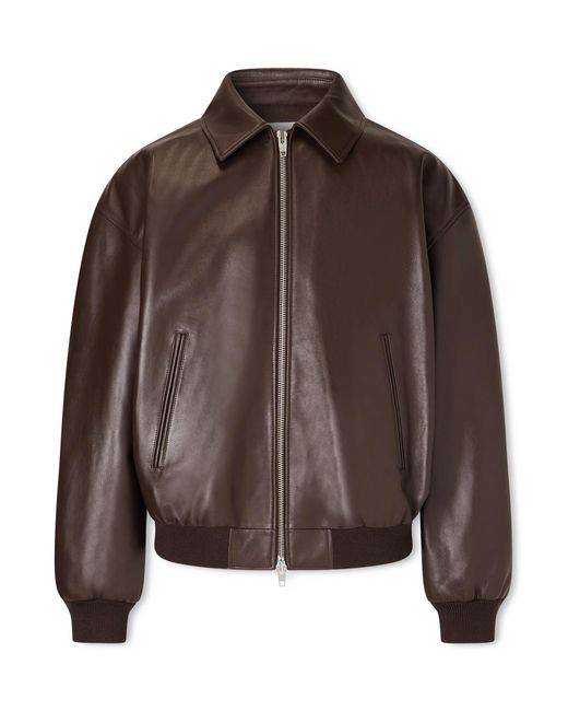 Céline Brown Leather Blouson Jacket for men