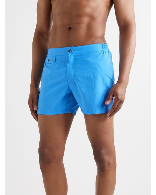 Slowear Blue Slim-Fit Mid-Length Swim Shorts for men