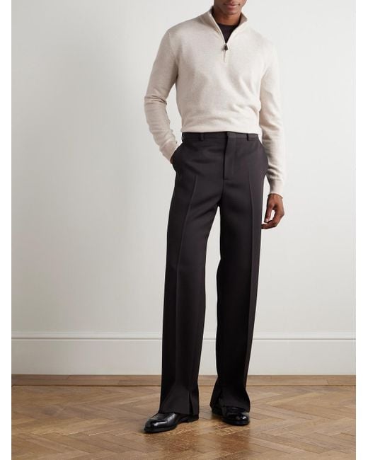 Loro Piana White Roadster Cashmere Half-zip Sweater for men