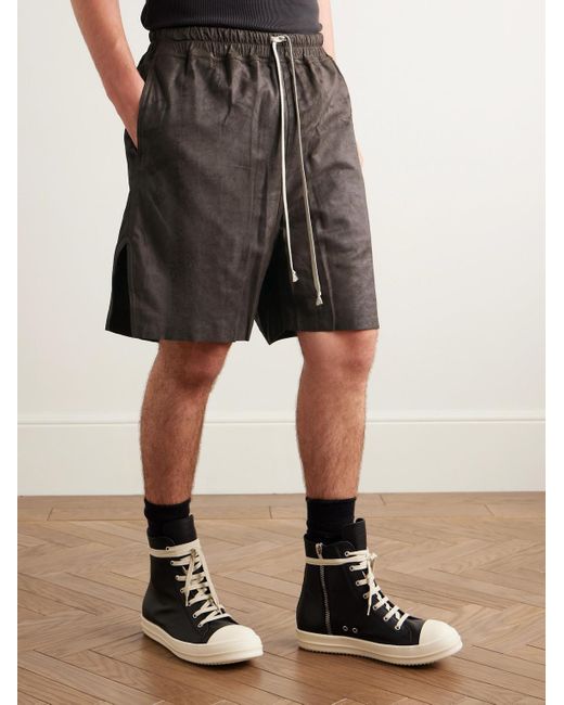 Shorts A Gamba Dritta di Rick Owens in Gray da Uomo