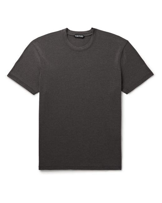 Tom Ford Black Slim-fit Lyocell And Cotton-blend Jersey T-shirt for men