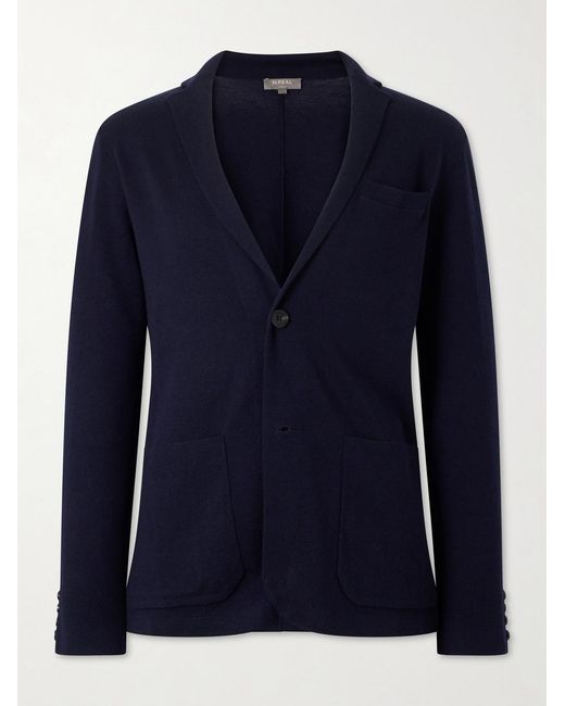N.Peal Cashmere Blue Cashmere And Silk-Blend Cardigan for men