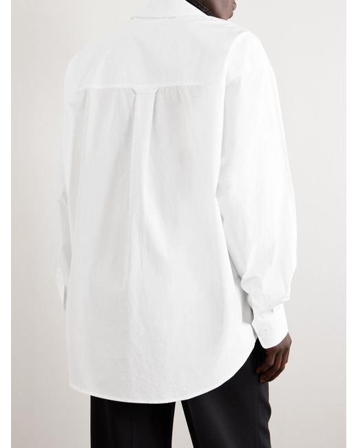 Frankie Shop White Gus Oversized Cotton-Poplin Shirt for men