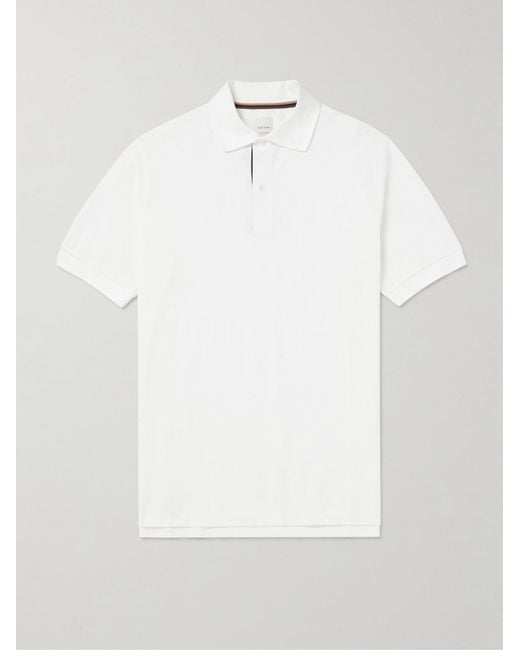 Paul Smith White Cotton-Piqué Polo Shirt for men