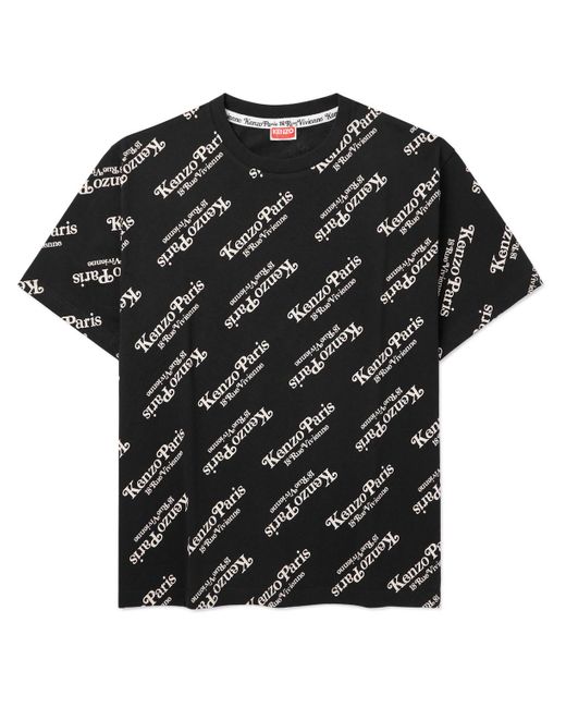 KENZO Black Verdy Oversized Logo-print Cotton-jersey T-shirt for men