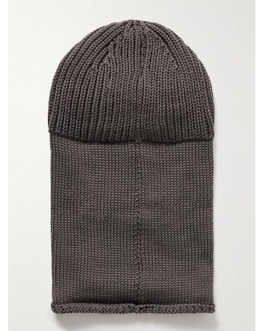 C P Company Black Goggle-Embellished Shell-Trimmed Ribbed Wool Balaclava for men