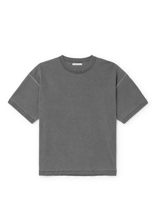 John Elliott Gray Reversed Cropped Cotton-jersey T-shirt for men