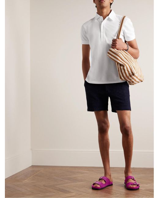 Orlebar Brown White Sebastian Slim-Fit Cotton-Piqué Polo Shirt for men