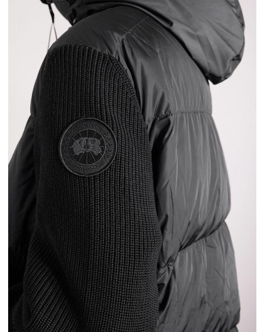 Canada Goose Black Hybridge Wool And Quilted Shell Hooded Down Jacket for men