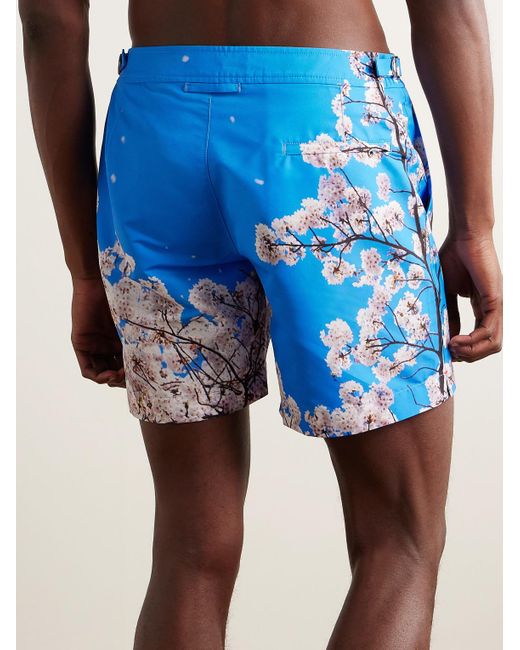 Orlebar Brown Blue Bulldog Straight-leg Mid-length Printed Swim Shorts for men