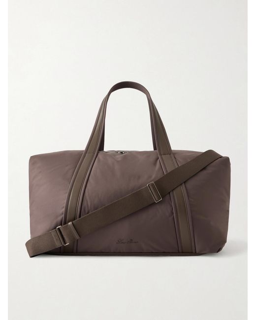 Loro Piana Brown Winch Leather-trimmed Storm System® Shell Duffle Bag for men