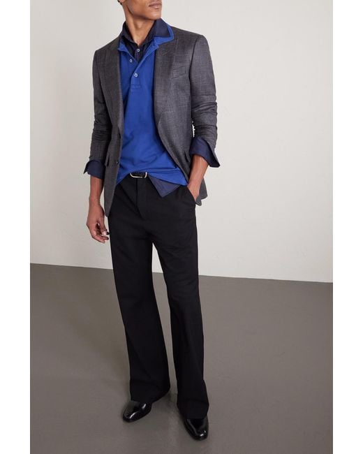 Tom Ford Blue Slim-fit Lyocell And Cotton-blend Piqué Polo Shirt for men