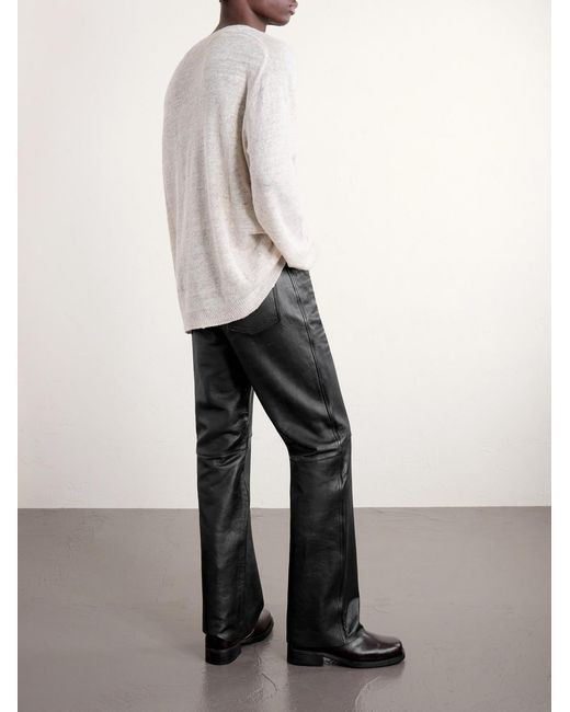 Our Legacy Black Carlson Straight-leg Leather Trousers for men