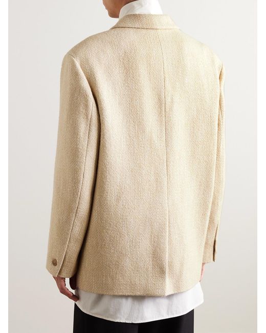 Amomento Natural Oversized Herringbone Twill Blazer for men