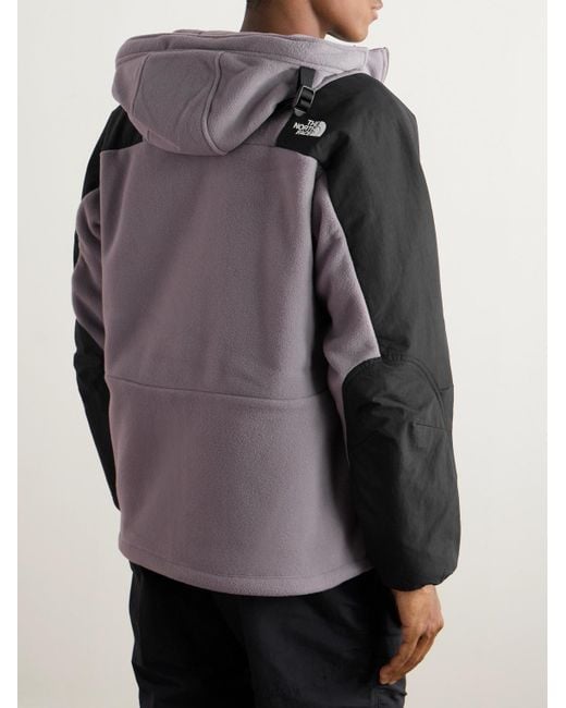 The North Face Purple Panelled Fleece And Nylon And Cotton-blend Hooded Jacket for men