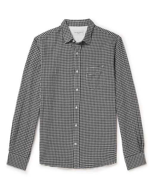 Officine Generale Gray Checked Cotton-blend Flannel Shirt for men