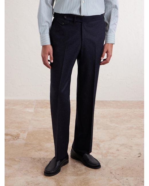 J. Mueser Blue Waverly Straight-leg Virgin Wool Suit Trousers for men