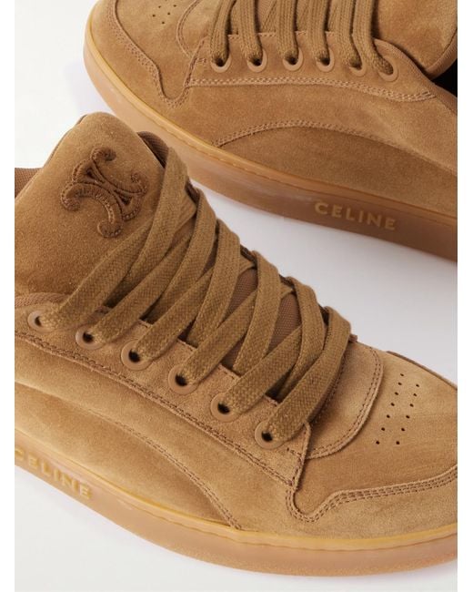 Céline Brown Huntington Suede And Mesh Sneakers for men