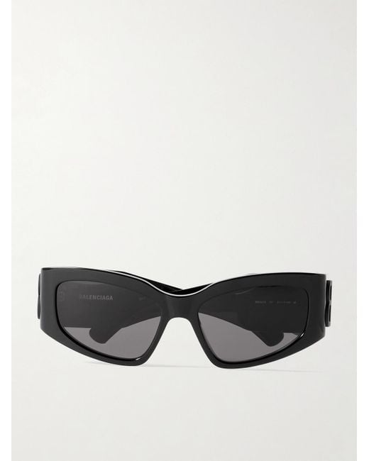 Occhiali da sole in acetato con montatura rettangolare e logo di Balenciaga in Black da Uomo