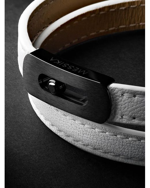 Messika Black Dlc-Coated Titanium And Leather Bracelet for men