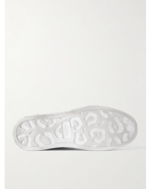 Alexander McQueen Deck Sneakers aus wattiertem Leder mit Besatz aus Canvas und Veloursleder in White für Herren